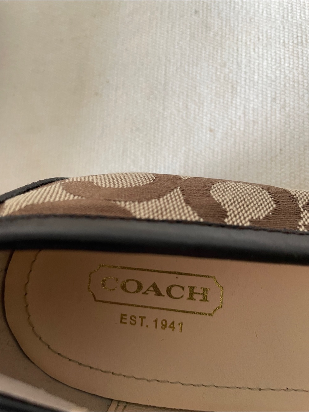 Coach Brown Signature Canvas Bit Loafers with Gold Hardware - Picture 6 of 7